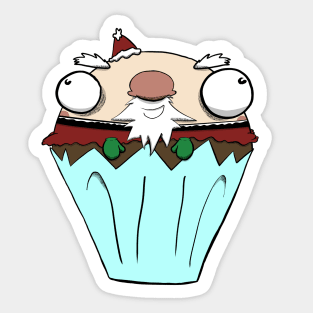 Santa Cupcake Sticker